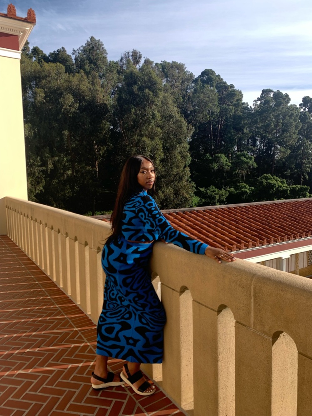 ASOS Bright Blue and Black Patterned Knit Top - Picture 4 of 4